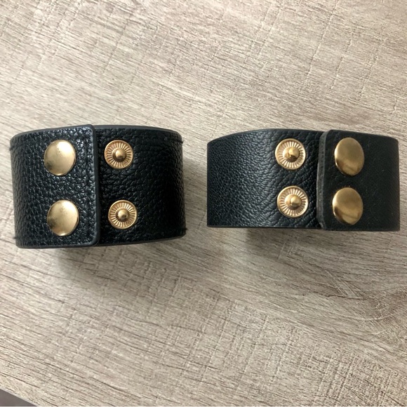 Black and Gold Women's Cuff Bracelet Set - Picture 5 of 5